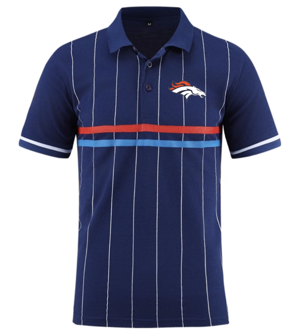Denver Broncos blue Men 2025 NFL polo T shirt